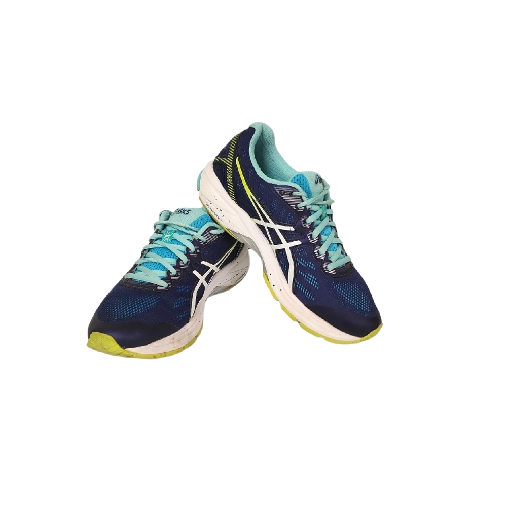 Asics Women's Gt-1000 5 Indigo Blue/White/Safety Yellow Running Shoe Size 9